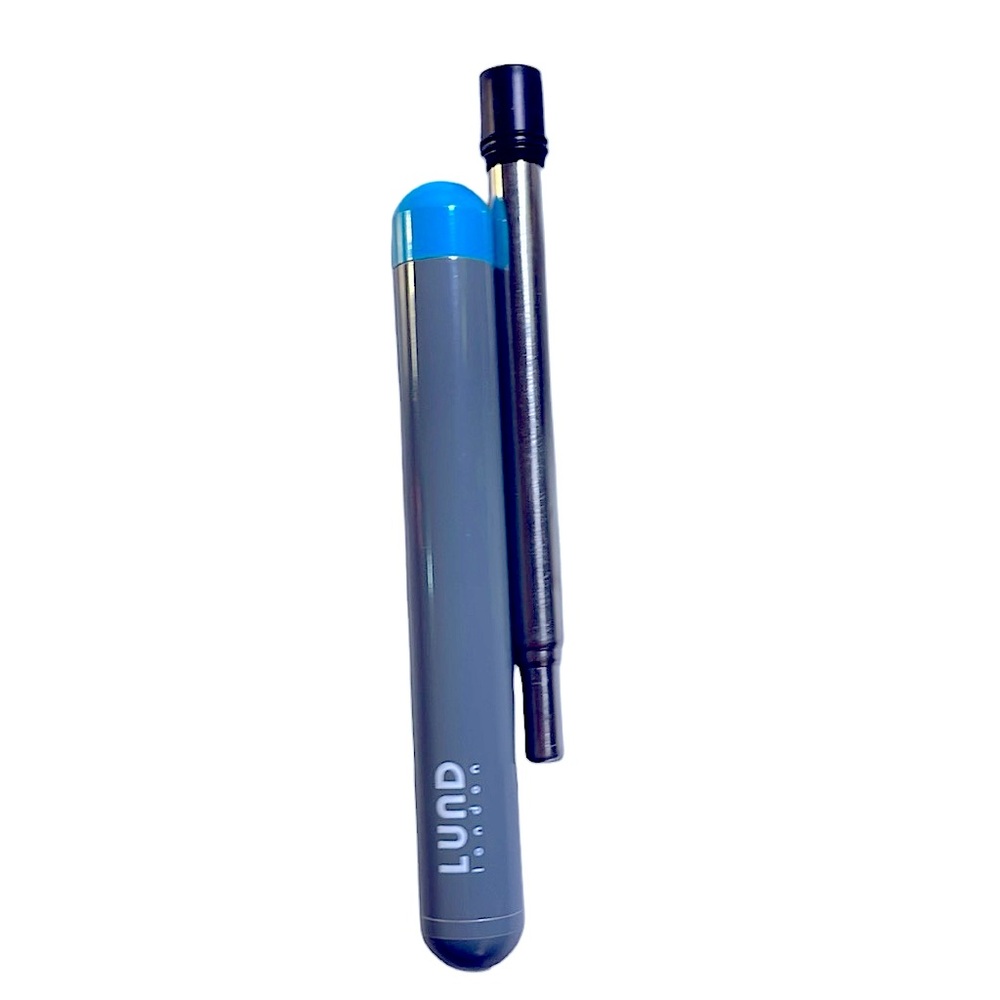 LUND London reusable retractable stainless steel straw with stylish metal case